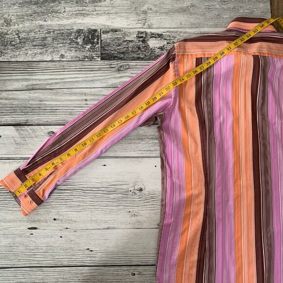 Jack Lipson Sport Casual Striped Print Flip Cuff Shirt - Picture 13 of 13